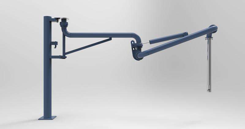 線之間傳輸液體介質(zhì)的活動設(shè)備，以取代老式的軟管連接，鋁垂(1)